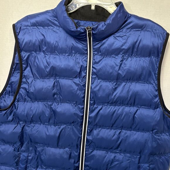 Michael Kors Men’s Puffer Vest Blue Quilted Size Large - Picture 2 of 11